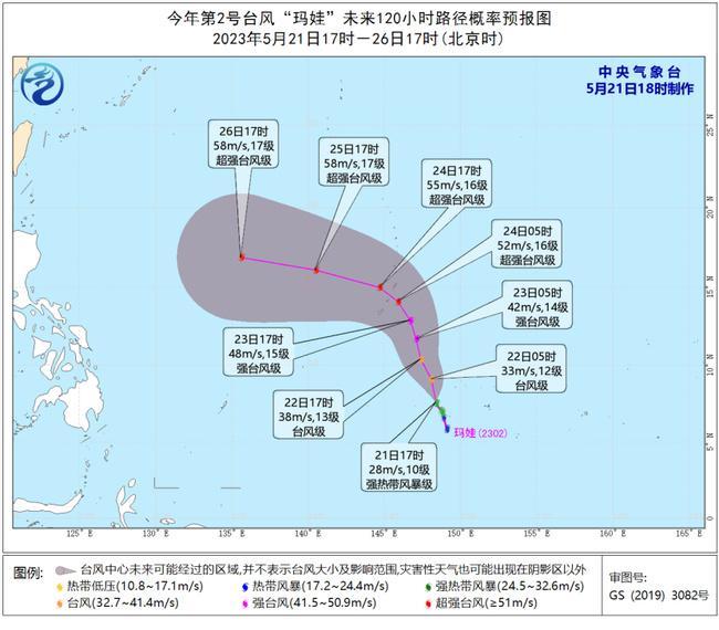 2023年第2号台风“玛娃”将持续加强 未来5天对我国无影响                    