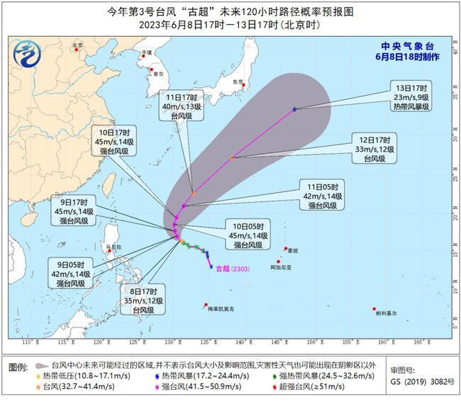 2023年第3号台风路径最新消息 台风“古超”加强为台风强度将继续增强                    