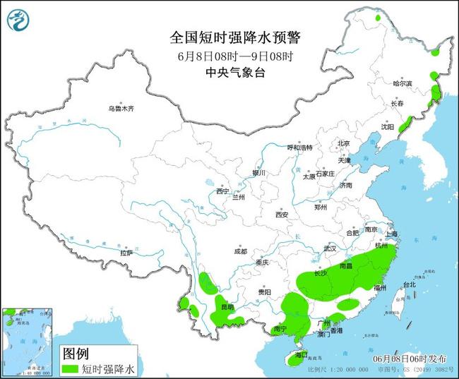 8日黑龙江等7省份部分地区将有8至10级雷暴大风或冰雹                    