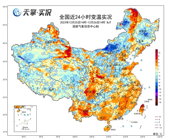 12月26日四川江西等局地升温超8℃ 未来10天全国大部气温仍偏高
