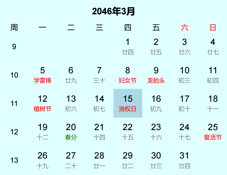 2046年消权日是几月几日
